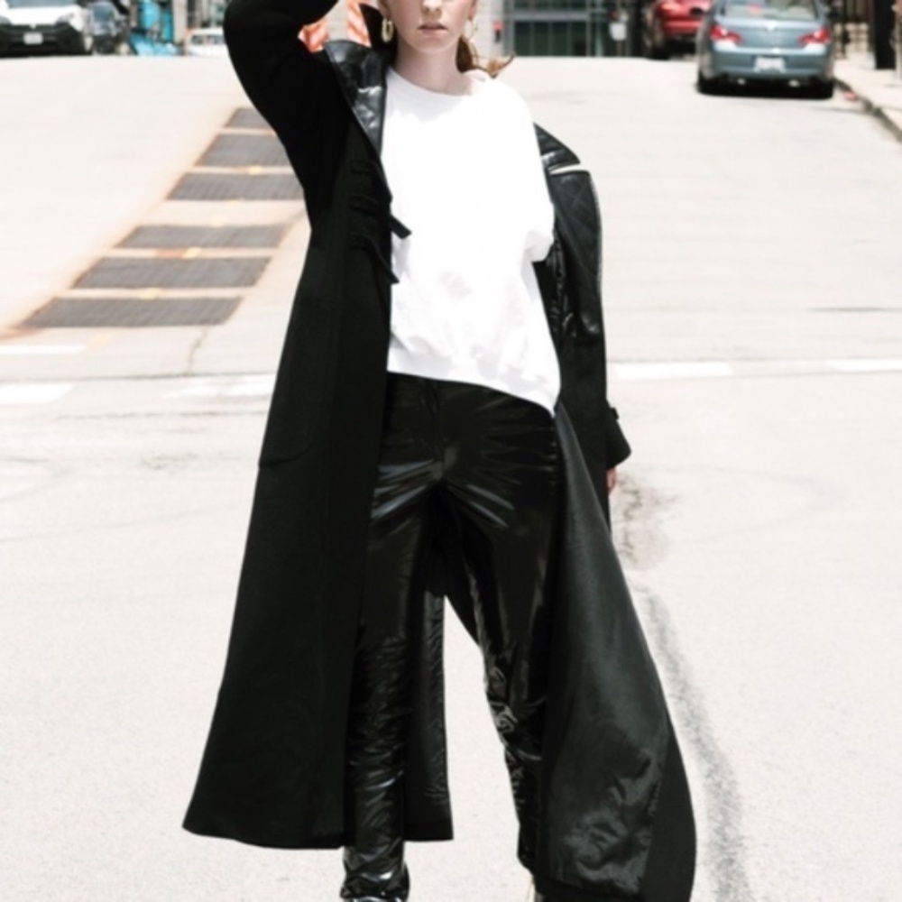 Vintage Black Mugler Wool Coat